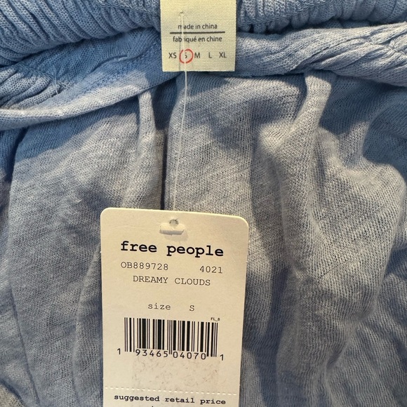 Free People Sky Dreamy Clouds Blue Sleeveless Blouse - Picture 5 of 10